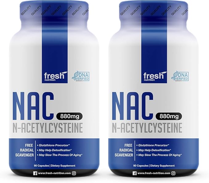 NAC Supplement (2 Pack) N Acetyl Cysteine Strongest DNA