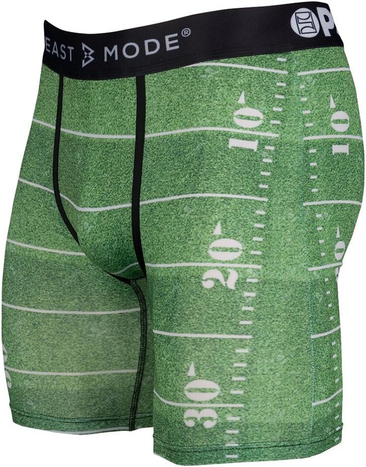 PSD Men's Beastmode Green Field Print Boxer Brief Underwear, Small