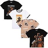 Five Nights at Freddy's Freddy Fazbear 4-Pack Boy's Crew Neck Short Sleeve T-Shirt Combo Set