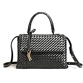 YLYYHH Woven Crossbody Bag for Women, Top Handle Satchel Purse Shoulder Handbag, Woven Handbag