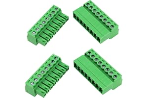 XUGERIP 2 Set 8 Pin 3.5mm Pitch Screw Terminal Block Connector for 28-16AWG, Pluggable Quick Male and Female Connector-Phoenix Type Connector