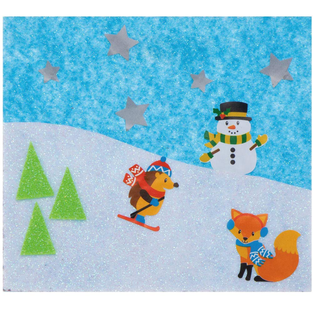 Baker Ross AX296 Glitter Felt Sheets - Pack of 10, Creative Art Supplies for Kids Seasonal Crafts and Decorations, red - Image 3