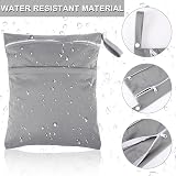 Heyu-Lotus 2 Packs Wet Bag Waterproof Reusable Wet Dry Bags 36x28cm Black Grey view 4