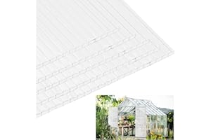 WARMFARM Pack 5 Polycarbonate Greenhouse Panels,Twin-Wall Polycarbonate Sheet 4' x 2' x 0.1'',Clear Polycarbonate Sheets for Greenhouse, Patio, and Roof Panels