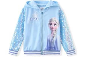 Disney Frozen Elsa Stitch Minnie Mouse Toddler Girl Jacket Sequin Zipper Hoodie Sweatshirt Coat Birthday Clothes 3-13 Years
