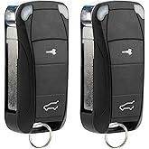 2x Keyless Entry Remote 2btn Flip Key Fob for Porsche (KR55WK45032, KR55WK45022)