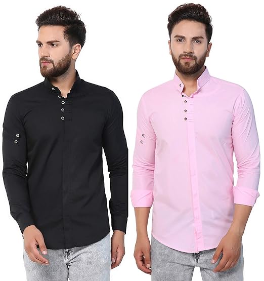 chinese collar slim fit shirts