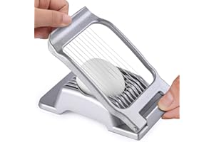 MCIJRJOI Egg Slicer, Multipurpose 304 Stainless Steel Wire Egg Slicer for Hard Boiled Eggs, Aluminum Egg Cutter Heavy Duty Sl