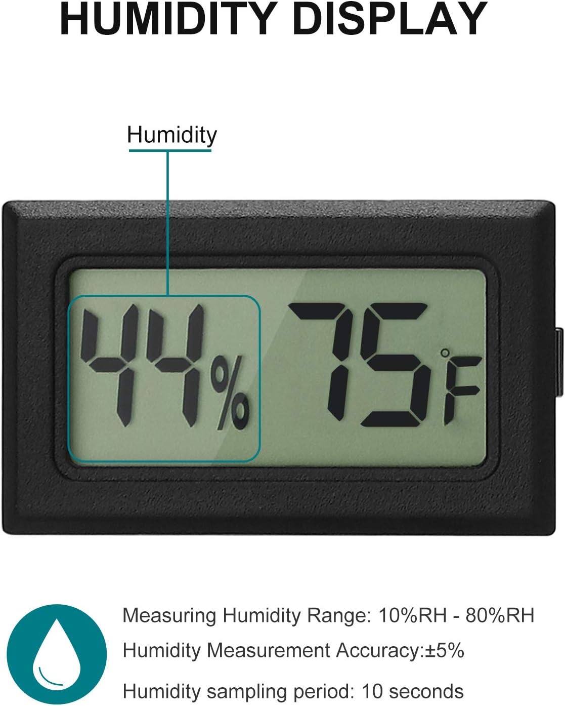 Greenhouse Mason Jar Small Digital Electronic Temperature Humidity Meters Gauge Indoor LCD