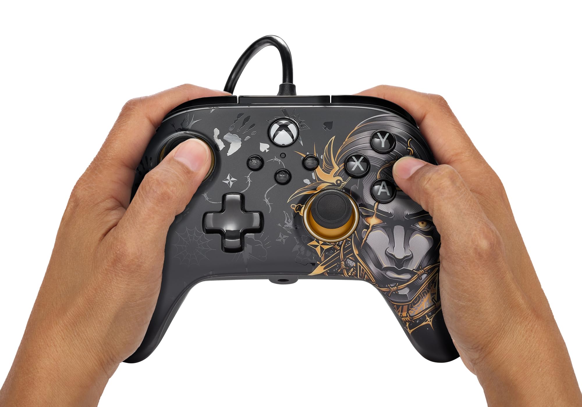PowerA Advantage Wired Controller for Xbox Series X|S and Windows 10/11 – Fortnite Midas, gamepad, wired video game controller, gaming controller, USB-C, Works with Xbox One, Officially Licensed, Bonus Virtual Item Included.