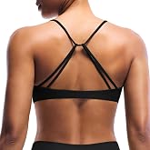 YEOREO LuxFlow Women Sports Bra | Light Support, Twist Front, Criss Cross, Strappy, Padd, Workout