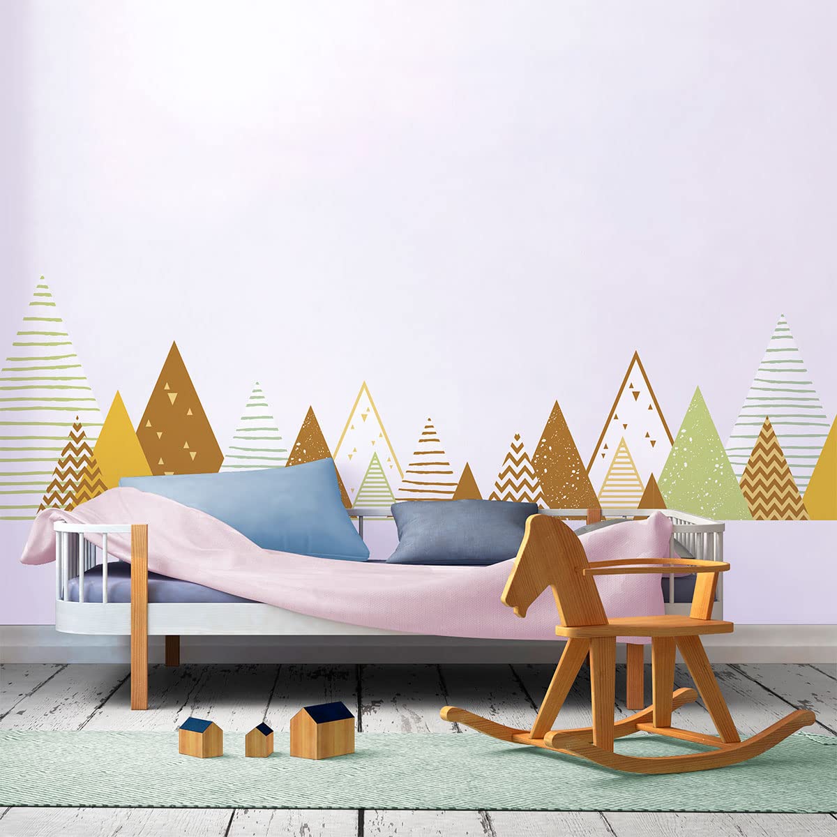 Children's Wall Stickers – Nursery Decoration – Giant Wall Sticker for Children Scandinavian Mountains Louka – 60 x 100 cm