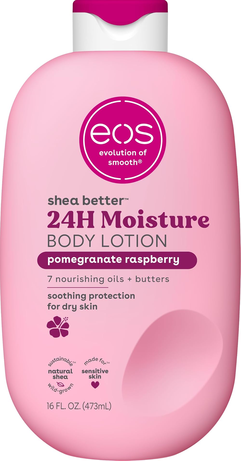 eos Shea Better 24H Moisture Body Lotion Pomegranate Raspberry 16 oz