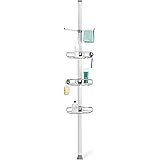 simplehuman 9' Tension Pole Shower Caddy, Stainless Steel and Anodized Aluminum
