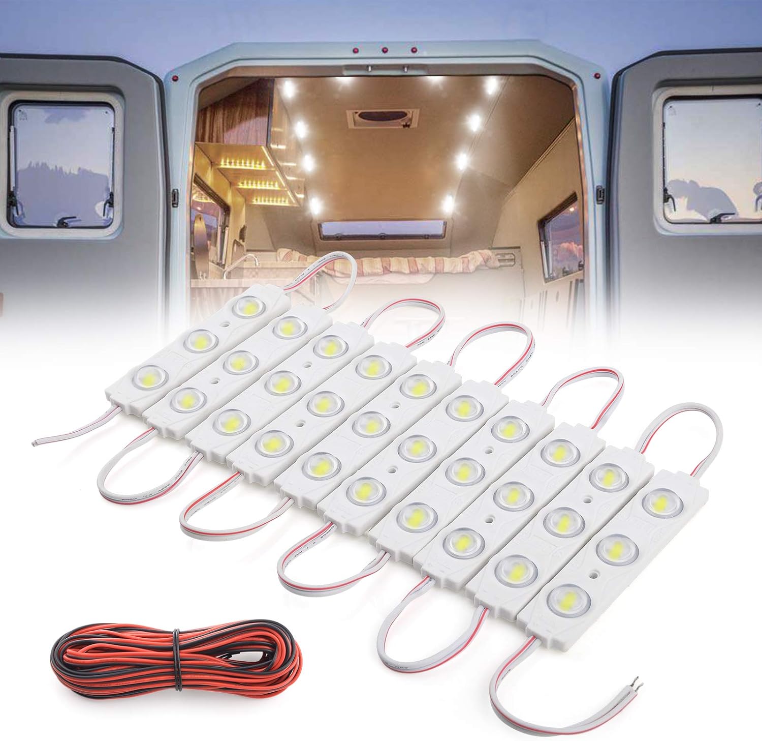 Factory Direct Sales Mictuning 30 Leds Van Interior Light Kits Car Led Ceiling Lights Project Lens Kit Dome Lighting Lamp Work Lights Kit For Van Rv Boats Caravans Trailers Lorries 10 Modules