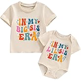 Big Sister Little Sister Matching Outfit Shirt Set In My Big Sis/Little Sis Era T-shirt and Bodysuit Sibling Clothes