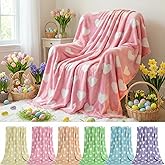 Tingjoo 6 Pack Easter Throw Blankets 50 x 60 Pastel Love Heart Soft Fuzzy Plush Cozy Flannel Blankets for Mother Day Wife Women Self Gifts Couch Sofa Bedroom Living Room Decor