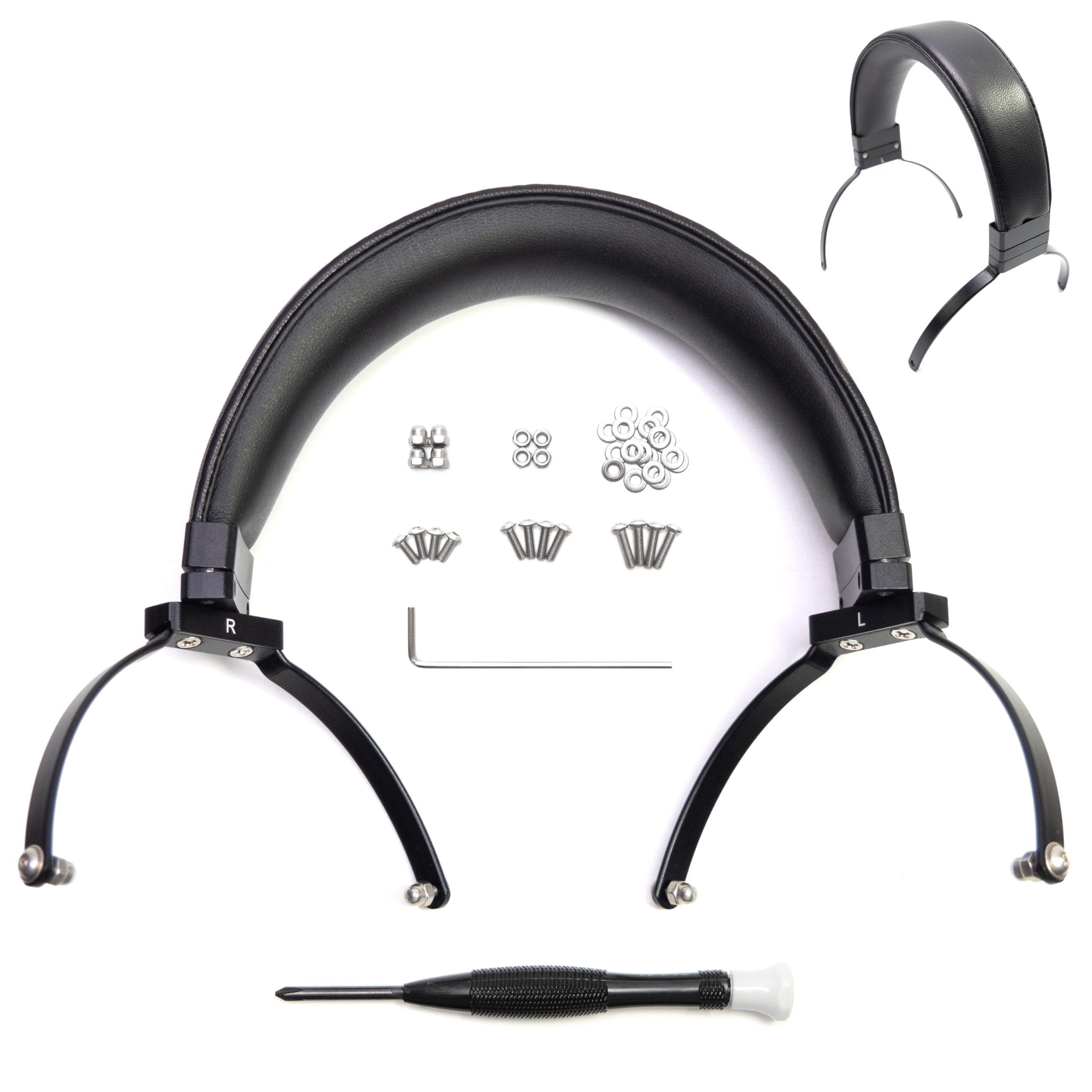 Photo 1 of Voarmaks Genuine Leather Full Metal Headband Compatible with Beyerdynamic DT700 DT770 DT880 DT900 DT990 DT1990 DT1770 DT860 T5 Amiron Headphone Replacement Head Band Repair