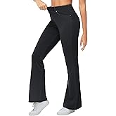 THE GYM PEOPLE Women's Stretchy Bell Bottom Jeans Wide Leg Breathable Pull On Flare Jeggings Pants with Pockets