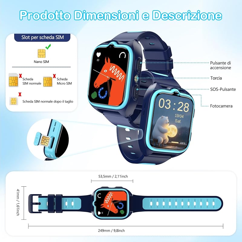 Smartwatch Bambini con SIM 4G — foto 8 di 8