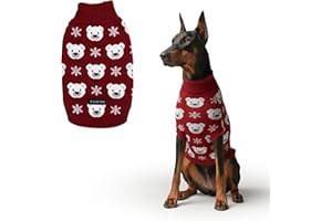 Spark Paws Christmas Dog Sweater – Ultra Soft Holiday Knit Sweater for Small, Medium & Large Dogs, Cute Pet Sweater for French Bulldogs & Big Dogs, Easy Potty V Cut Design Jacket - (Polar Bear, 3XL)