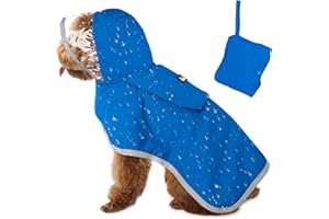 AUTOWT Dog Raincoats for Large Medium Small Dogs, Waterproof Dog Rain Jacket Clear Hooded Double Layer, Dog Poncho Hoodies wi