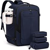 LOVEVOOK Travel Backpack for Men, 40L Carry on Backpack Flight Approved with 3 Packing Cubes, Extra Large Personal Item Bag Fit 17.3 inch Laptop for Business Trip Weekender, Waterproof Daypack, Blue