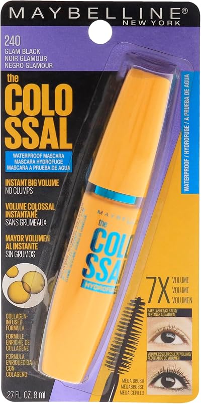 Maybelline Volum Express Colossal Waterproof Mascara Glam Black 0.27 oz