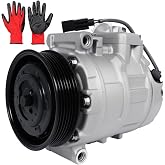 YOMALL 158357 Air Conditioner AC Compressor with Clutch Fits for 2008-2013 128i, 2007-2013 328i, Fits for xDrive 328xi 330Ci 330i 530xi M3 M5 2.5L 3.0L 4.0L, Replace OE 64509174803 64509180550