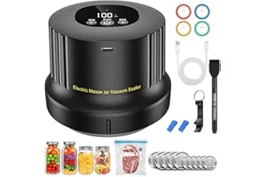 Mason Jar Vacuum Sealer Kit-Fully-Automatic-Canning-Jar-Sealer-Vacuum-Sealing,2025 Upgraded Electric Vacuum Sealer for Wide&R