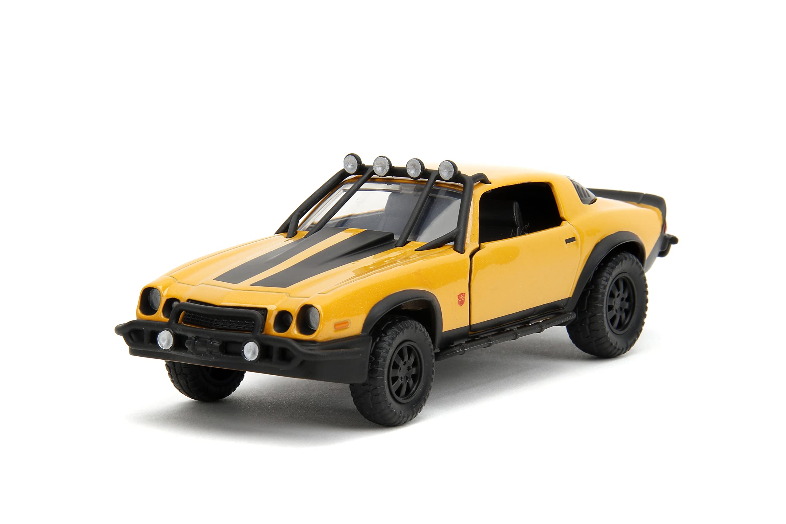 Jada Transformers Rise of The Beast 1:32 1977 Chevy Camaro Bumblebee w/Robot On Chassis Die-Cast Car, Toys for Kids and Adults