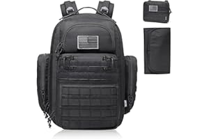 DBTAC DO MORE & BE MORE Diaper Bag Backpack for Dad, DBTAC Large Baby Nappy Bag for Men w/Changing Mat, Insulated+Wipe Pockets, Stroller Straps, Black