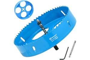 CORTOOL 6-1/4 Inch Hole Saw with Arbor for Metal and Wood Cutting, Bi-Metal Hole Cutter, 6-1/4" Hole Saw Kit for Drywall, Wood, PVC Boards, Fiberglass and Vent Pipes