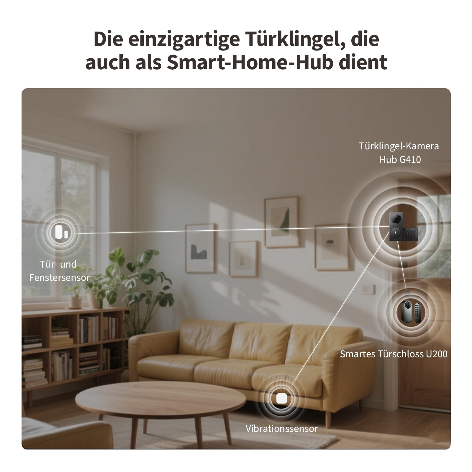 Aqara Smarte Türklingel mit Kamera G410,2K,Homekit-Sicherheits-Video,2-Wege Audio,Integrierte Matter Hub,drahtlos/draht, kompatibel Apple Home,Google,Home-Assistant,2.4/5GHz WLAN, mit Chime, Schwarz 5