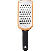 OXO Good Grips Etched Coarse Grater with Handle, Orange | Coarse Kitchen Grater, Sharp Etched Teeth, Non-Slip Handle, Hard Cheese, Vegetables, Chocolate, Easy Grip