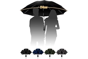 Chakipee 25 Inch Windproof Jumbo Umbrella Travel for Men and Women Reverse Folding Rain Umbrella