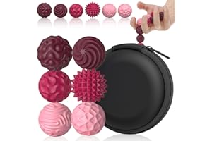 PARTY TONIGHT Silicone Magnetic Balls, Fidget Toys for Adults & Teens, 6PCS Stress Balls Sensory Toy, Quiet Magnet Desk Fidgets with Textured, ADHD Anxiety Relief Items, Fun Stocking Suffers Gifts (Red)