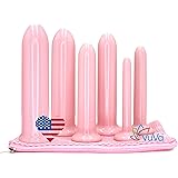 Six Longer Sizes VuVa Dilators Made in USA BPA Free Set with Instructions and Travel Pouch - Set of 6