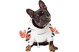 ChoChoCho Stylish Dog Hoodie Dog Clothes Streetwear Cotton Sweatshirt Fashion Outfit for Dogs Cats Puppy Small Medium Large (XL, White)