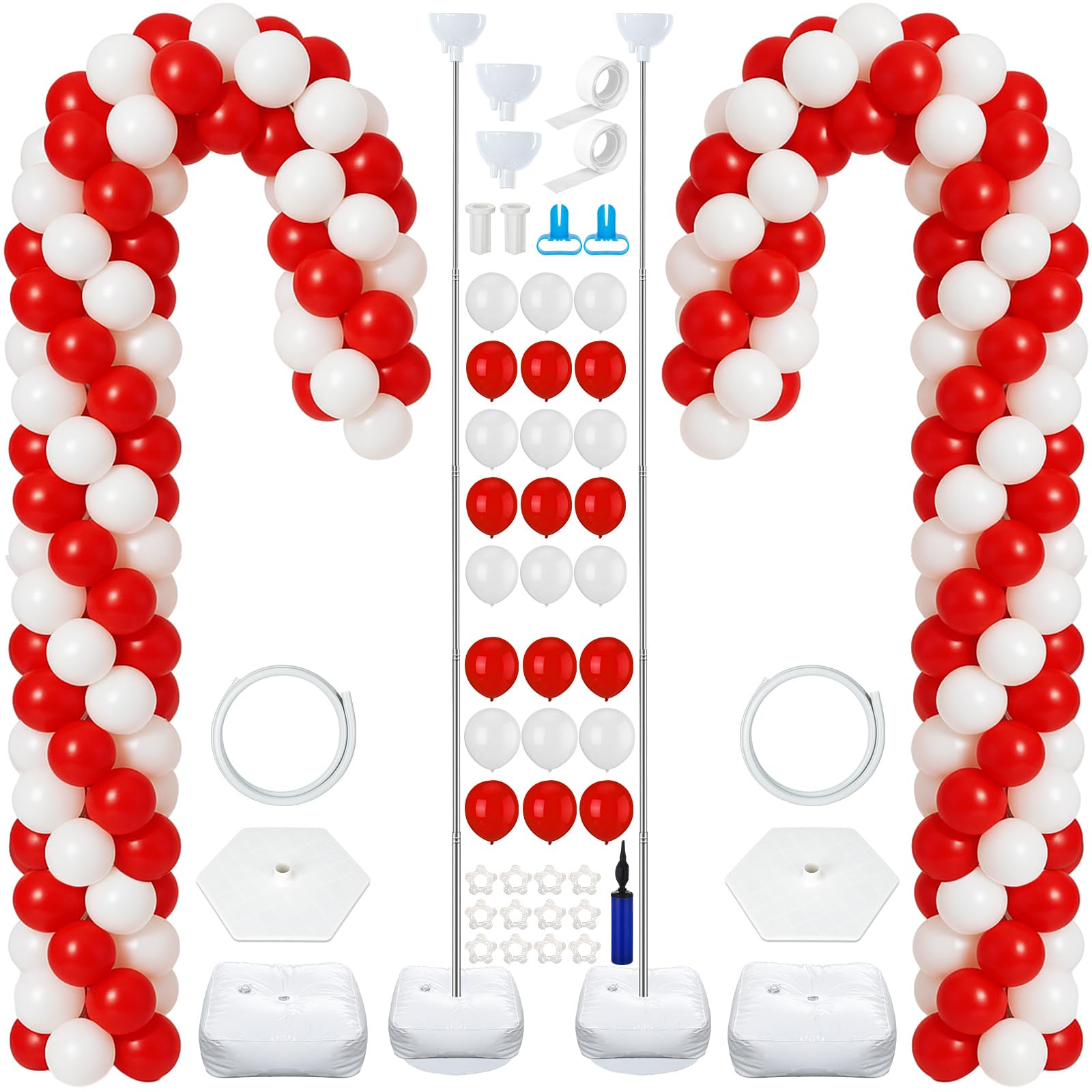 Photo 1 of ***************FOR PARTS ONLY- MISSING PARTS****************
Soulchen 2 Sets 8.2 ft Adjustable Christmas Balloon Column Stand Kits Candy Cane Balloon Arch with Metal Tube Red and White Balloons for Christmas Holiday Decorations Candy Themes Party Supplies