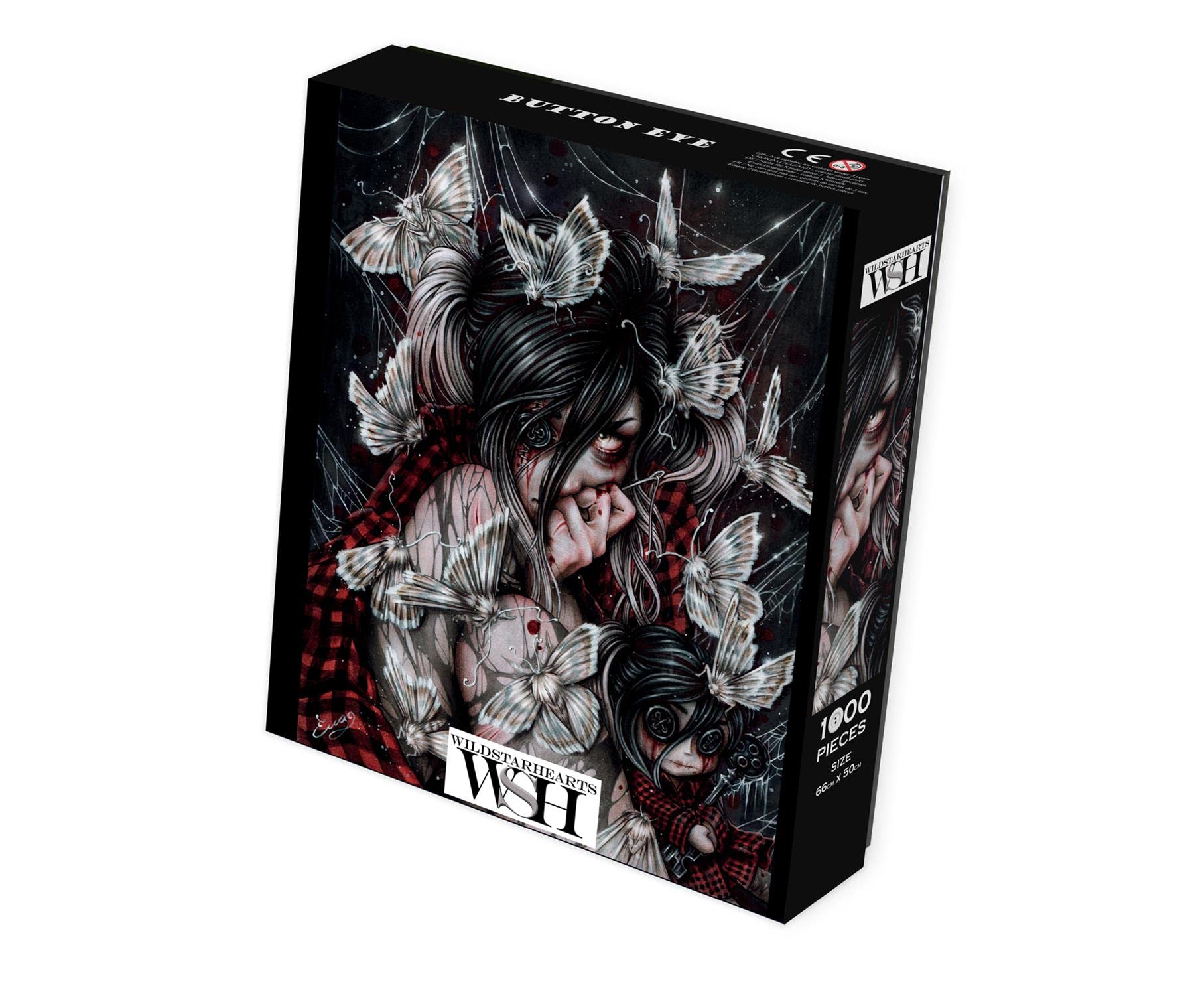 Button Eye 1000 Piece Jigsaw Puzzle, Enys Guerrero Artwork Gothic Occult Dark Fantasy Print (Includes Poster Puzzle Guide)