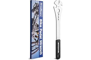 GROWITHCARE 15mm Bike Pedal Wrench - Extra Long 15" Handle with Non-Slip Grip, Durable Chromoly Steel Bicycle Pedal Removal Tool for Road/Mountain/E-Bike Pedal Installation & Repair (Professional Grade)