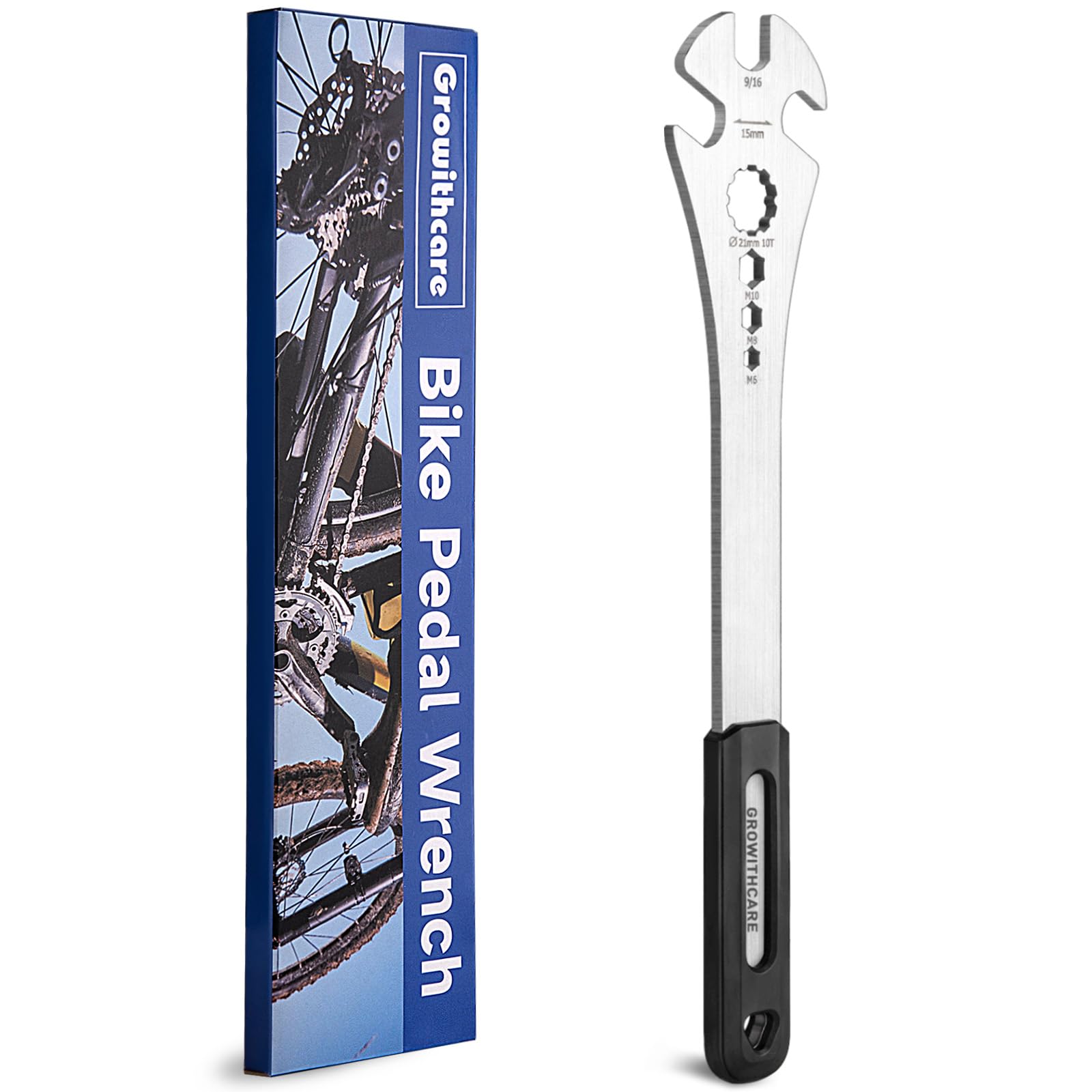 Photo 1 of 15mm Bike Pedal Wrench - Extra Long 15" Handle with Non-Slip Grip, Durable Chromoly Steel Bicycle Pedal Removal Tool for Road/Mountain/E-Bike Pedal Installation & Repair (Professional Grade)