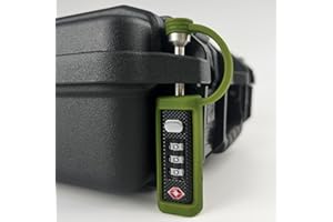 LAFENLIN TSA Approved Gun Case Locks for Pistols and Rifles, Traveling Firearms Gun Carrying Case Lock, Cut-Resistant Heavy Duty Travel Locks, Rubber Sleeve Hard Pistol Cases Padlocks Combo Code Lock-Moss