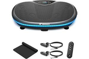 MERACH Vibration Plate Exercise Machine, 4D Whole Body Workout Vibrating Platform with Bluetooth Light Pull Cord, Home Fitnes