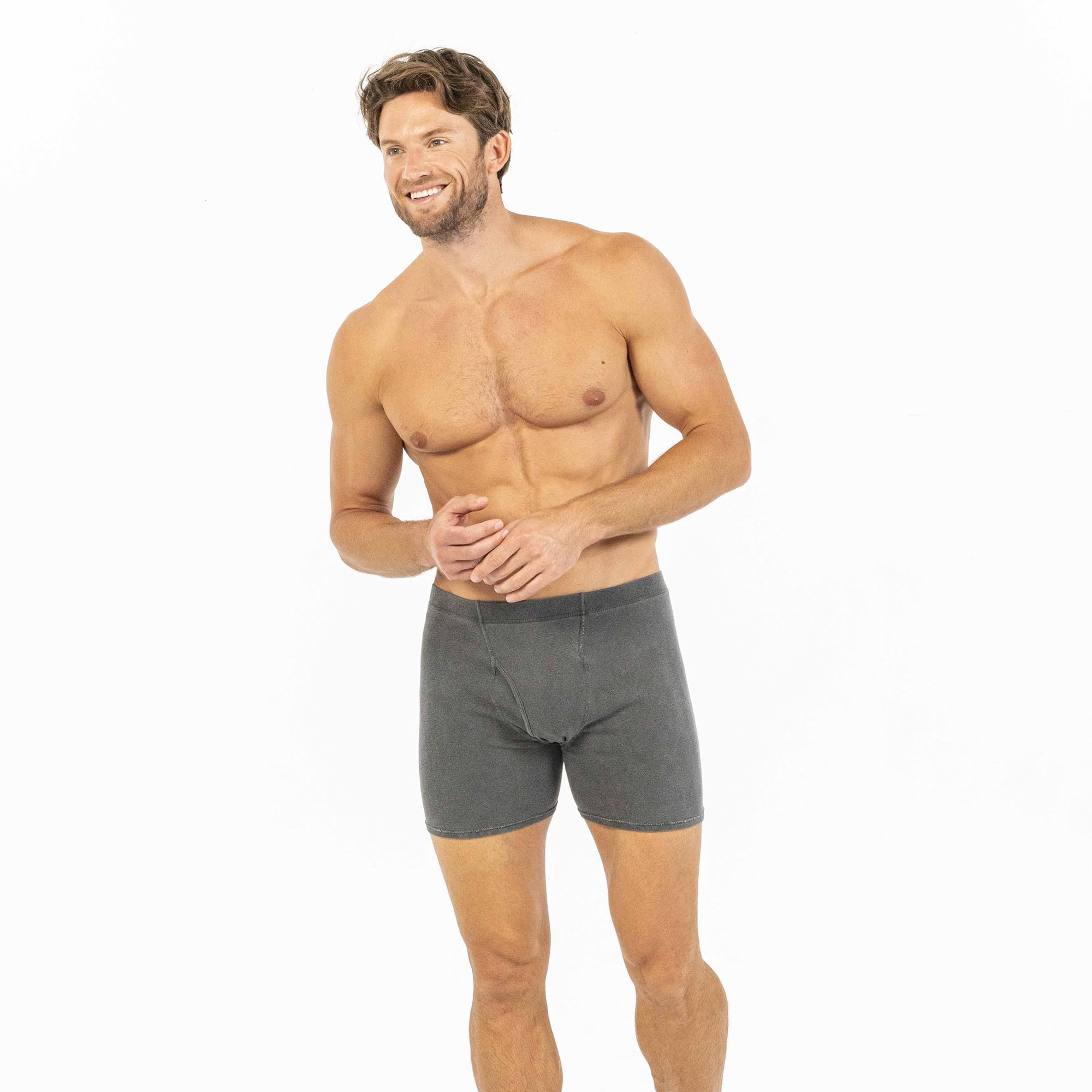 Gildan Men's Underwear Covered Waistband Boxer Briefs, Multipack