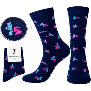 ioocees Funny Golf Socks for Men, Father Day Gifts for Husband, Dad, Grandpa, Golf accessories, Mens Crew Socks 10-13