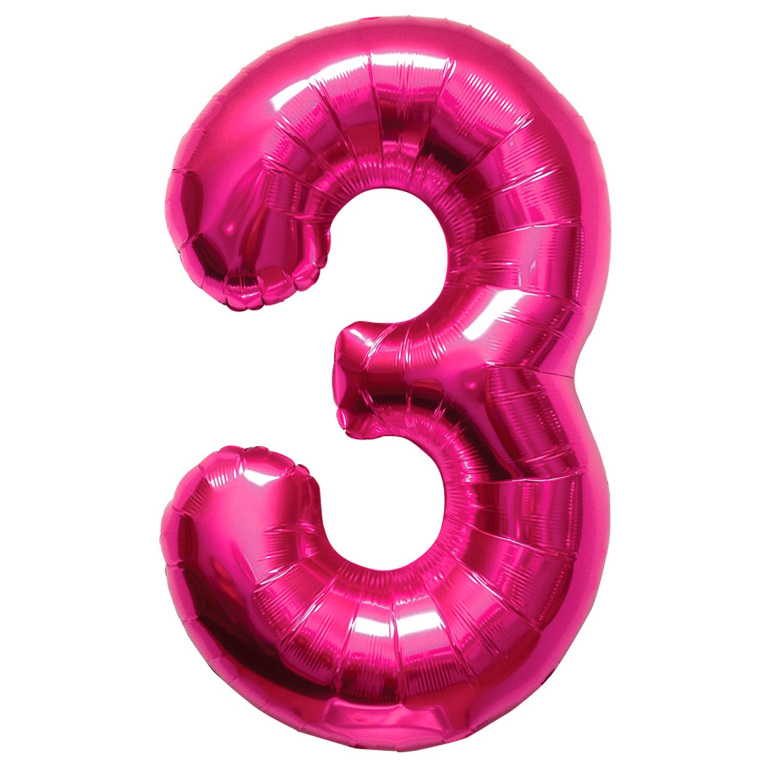 Folat - 3 Shaped Number Balloon Magenta - 86 cm