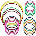 Hysagtek 21 Pcs Plastic Toss Rings Carnival Rings Toss Game for Kids Fun Target Toys, Party Favor Games, Speed and Agility Practice Games, Multicolor (5 Sizes)