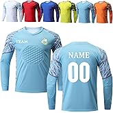 Custom Padded Goalie Jersey Soccer Goalie Shirt Personalized Goalkeeper Uniform Goalkeeper Kit for Kids Boys Youth Adults